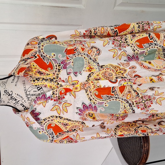 True Destinations Blouse Button Front Top Women Large - Picture 5 of 8